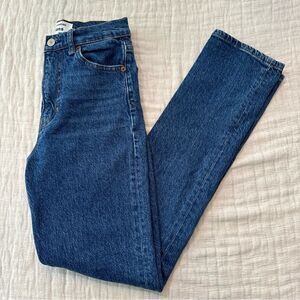 Reformation Jeans Women’s Liza High Rise Straight Leg Size 24 Blue Denim